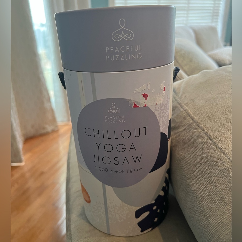 Peaceful Puzzling 1,000 piece jigsaw puzzle/ yoga inspired scene